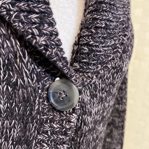 CALVIN KLEIN JEANS CARDIGAN SWEATER BLACK WHITE Flecks ONE Button Size … - Picture 2 of 14